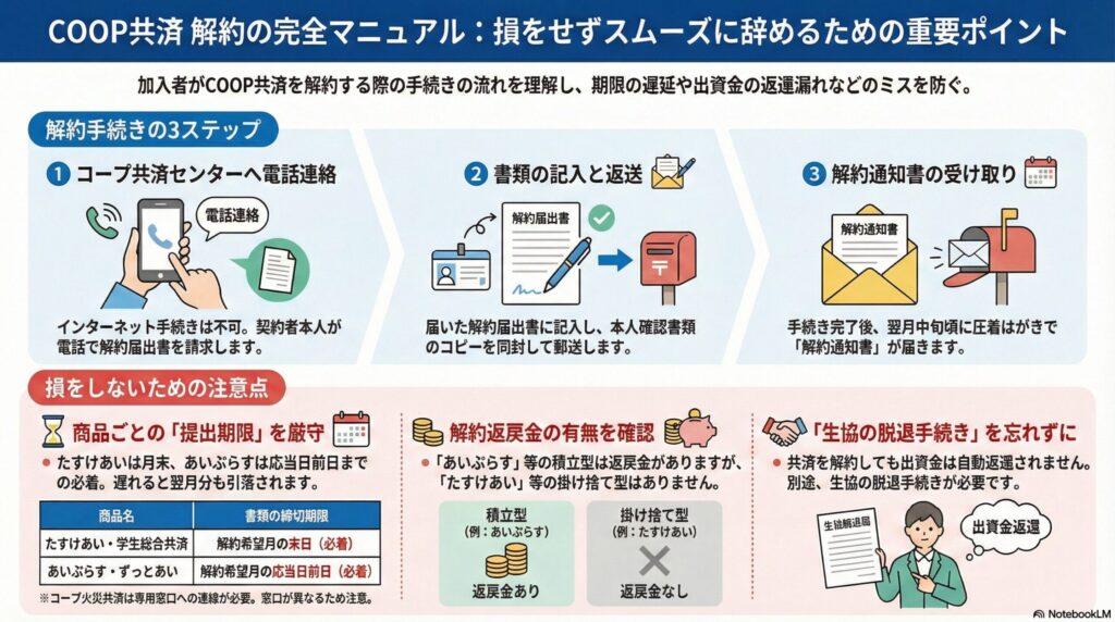 【解約方法】COOP／コープ共済はここに注意！損せずやめるための完全マニュアル