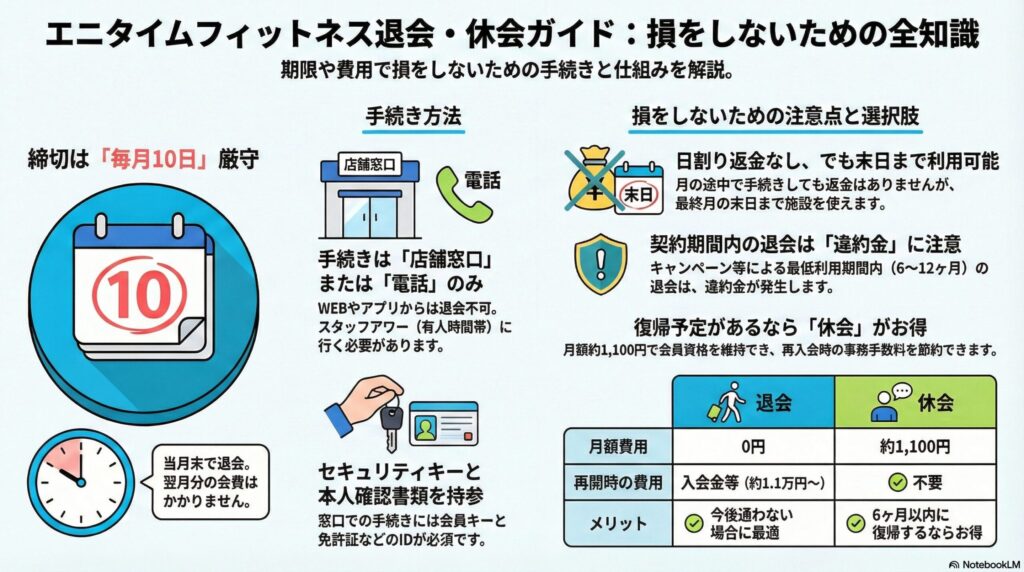 【解約方法】エニタイムフィットネス｜毎月10日締切!退会手続きの完全ガイド